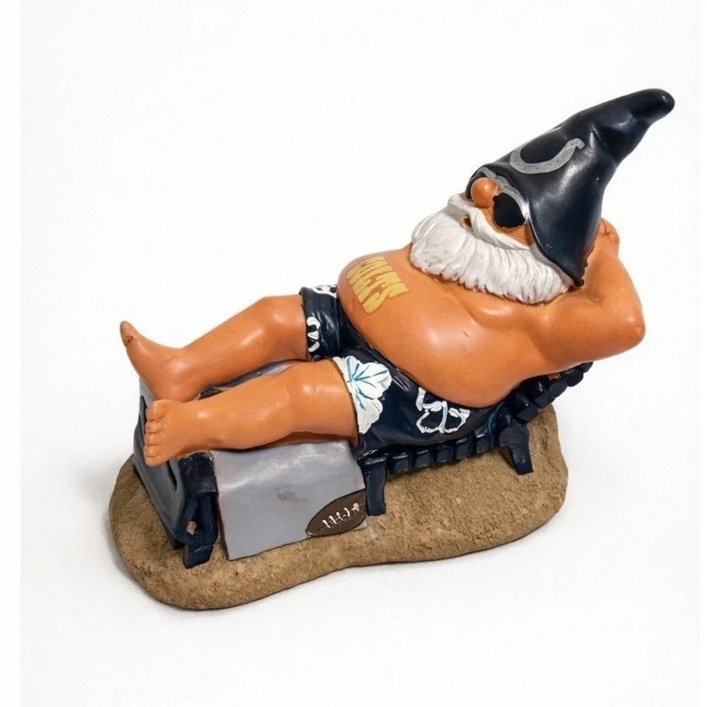 Indianapolis Colts Gnome Figurine Beach Lounger Funny Fan Decor Football  Garden